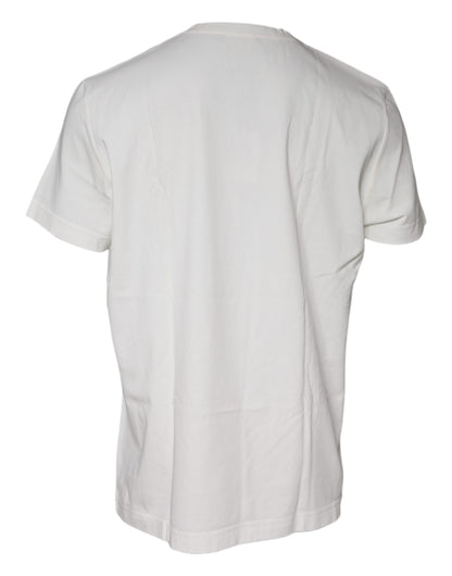 Dolce & Gabbana White Bandana Print Cotton Short Sleeves T-shirt by Dolce & Gabbana
