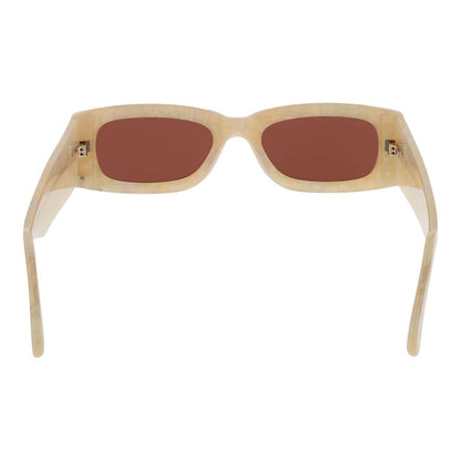 Lunettes de soleil unisexes crème GCDS