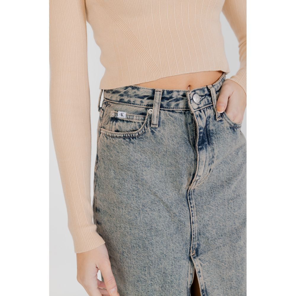 Jupe en coton bleu Calvin Klein Jeans