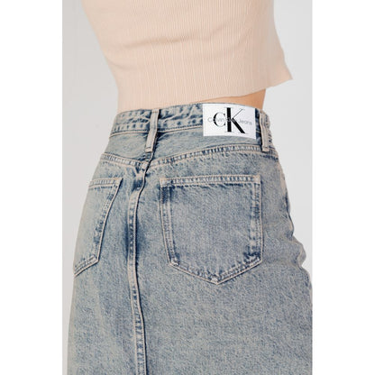 Jupe en coton bleu Calvin Klein Jeans