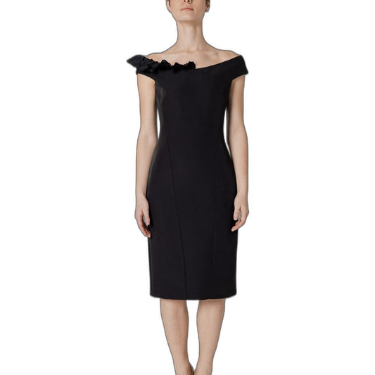 Sandro Ferrone Black Polyester Midi by Sandro Ferrone