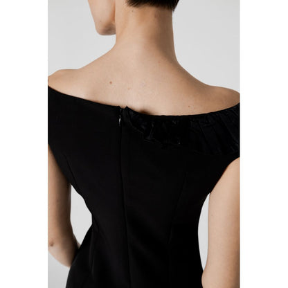 Sandro Ferrone Black Polyester Midi by Sandro Ferrone