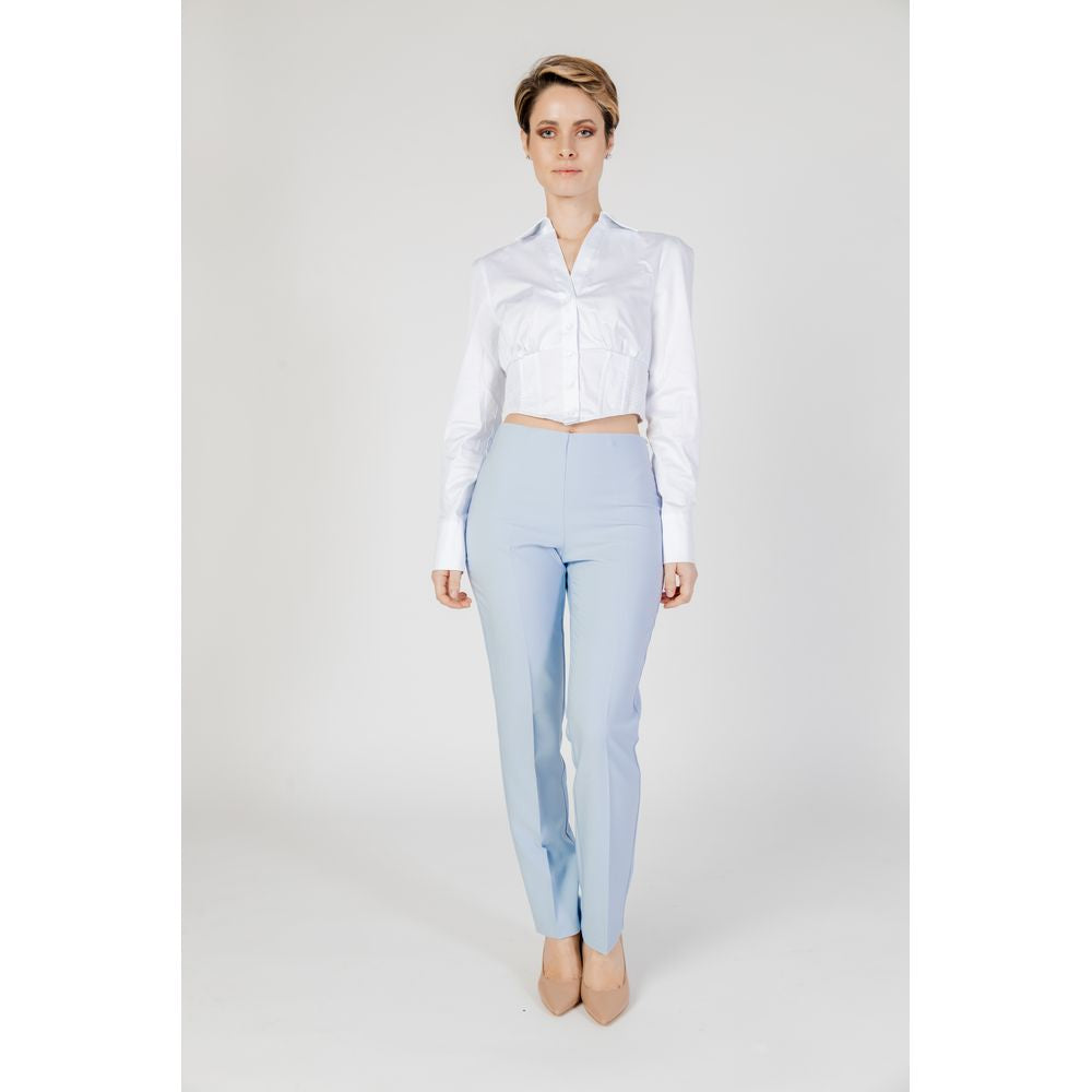 Sandro Ferrone Blue Polyester Pant by Sandro Ferrone