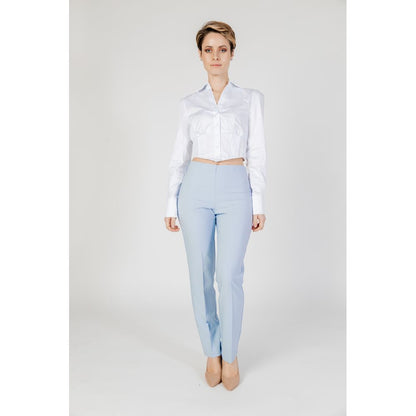 Sandro Ferrone Blue Polyester Pant by Sandro Ferrone