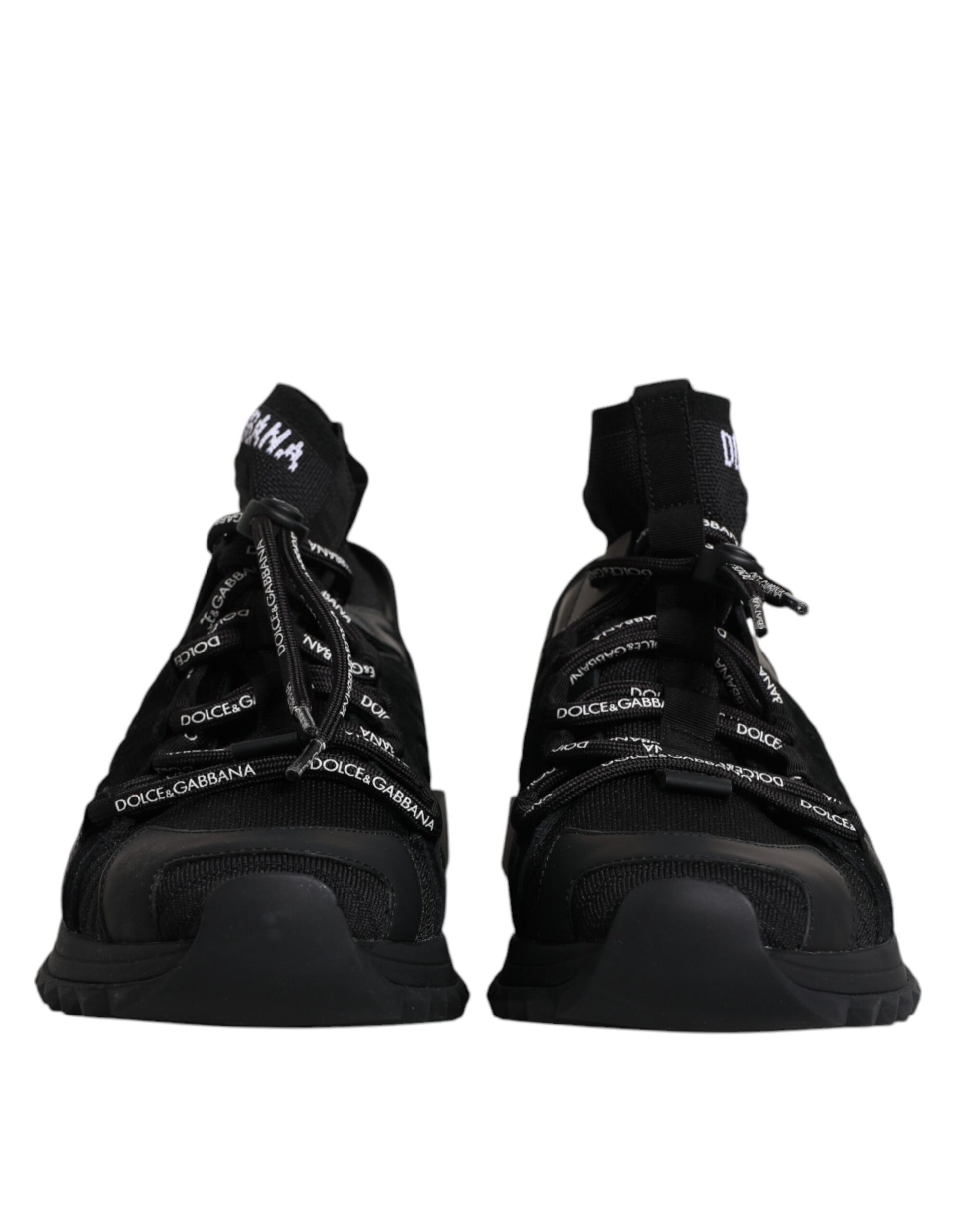 Dolce & Gabbana Black Sorrento Logo Men Sneakers Socks Shoes by Dolce & Gabbana