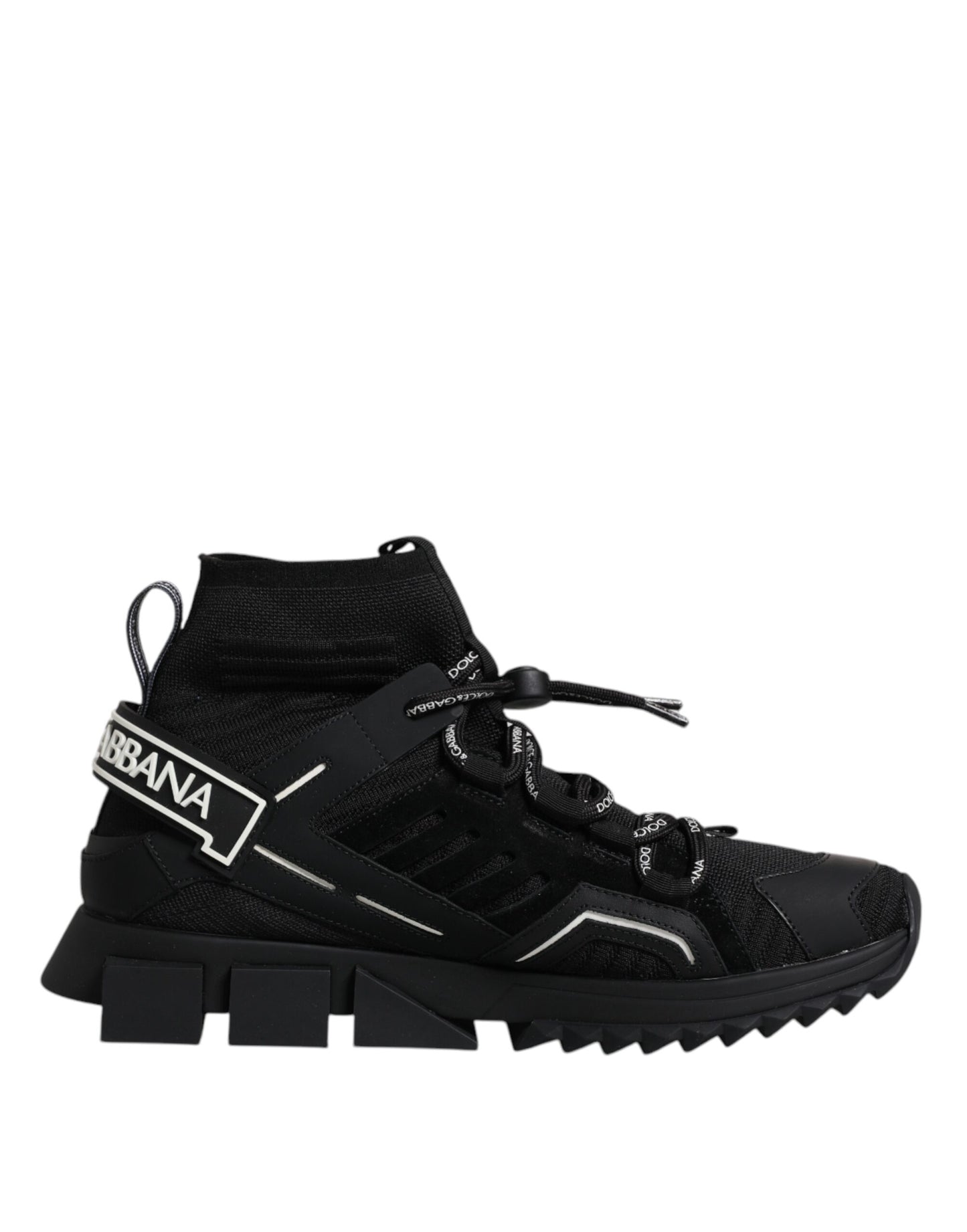 Dolce & Gabbana Black Sorrento Logo Men Sneakers Socks Shoes by Dolce & Gabbana