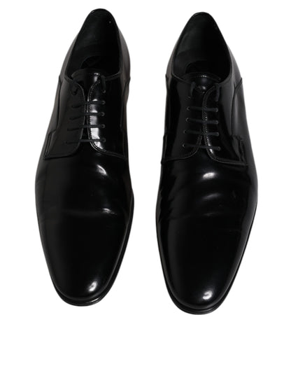 Dolce & Gabbana Black Leather Lace Up Derby Formal Shoes by Dolce & Gabbana
