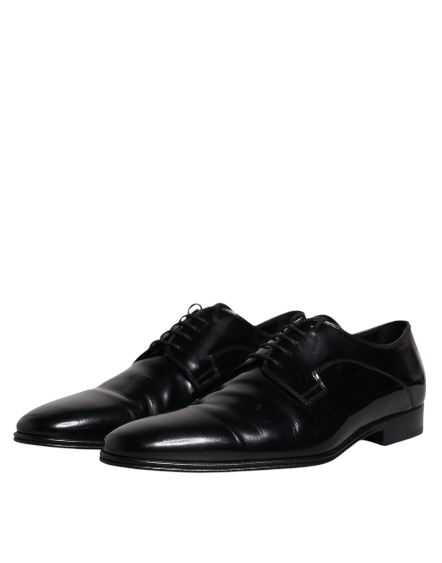 Dolce & Gabbana Black Leather Lace Up Derby Formal Shoes by Dolce & Gabbana