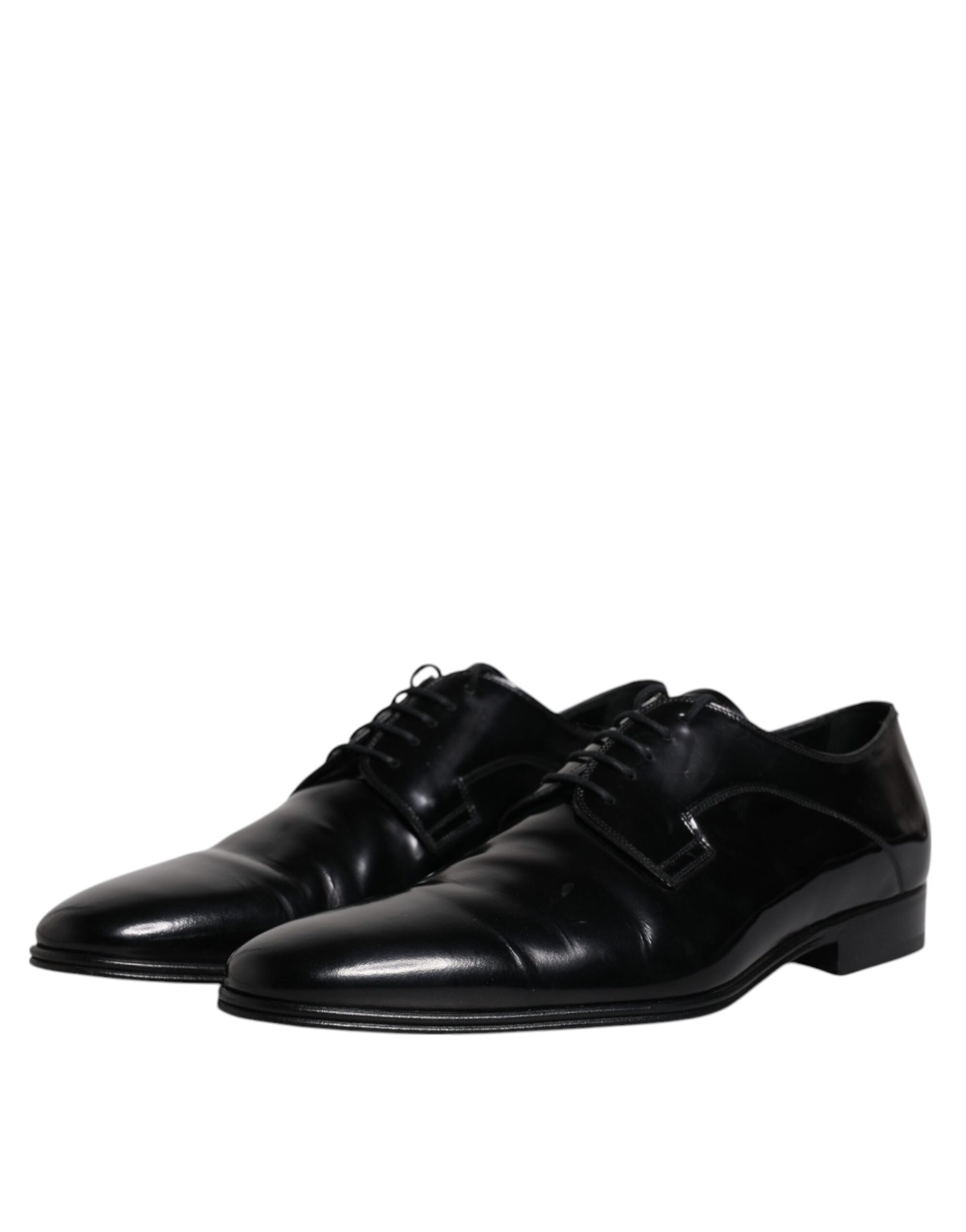 Dolce & Gabbana Black Leather Lace Up Derby Formal Shoes by Dolce & Gabbana