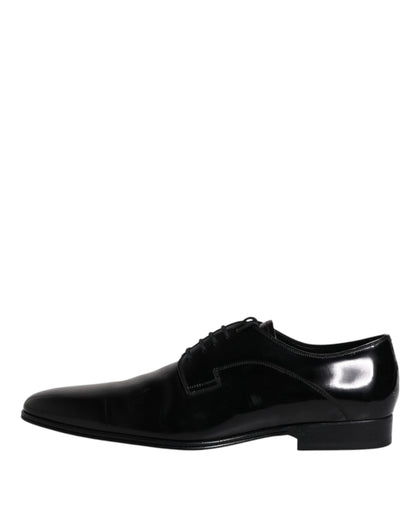 Dolce & Gabbana Black Leather Lace Up Derby Formal Shoes by Dolce & Gabbana