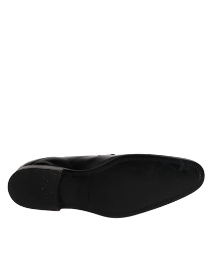 Dolce & Gabbana Black Leather Lace Up Derby Formal Shoes by Dolce & Gabbana