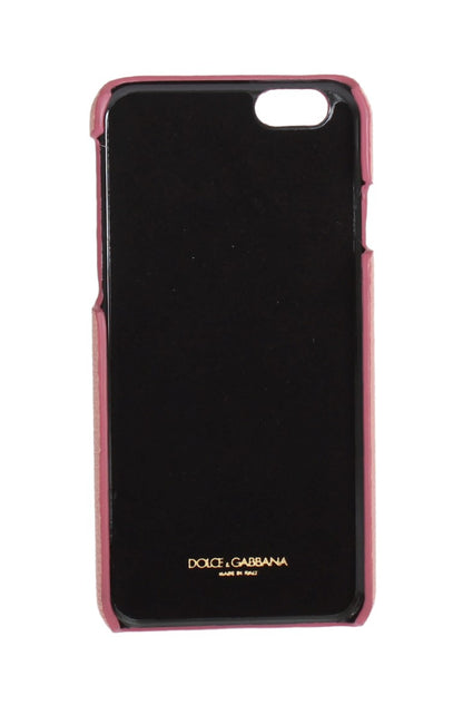 Coque de téléphone Dolce &amp; Gabbana Chic en cuir rose ornée de cœurs
