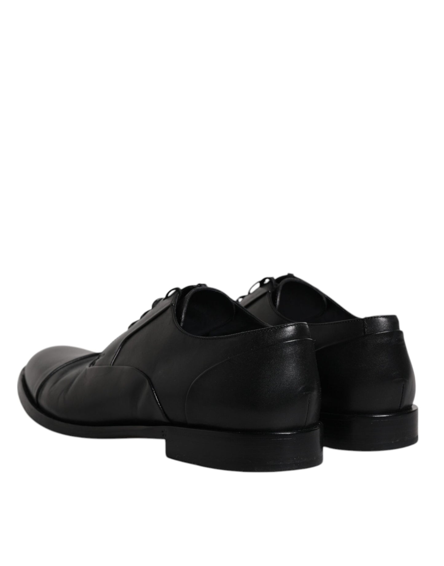 Dolce & Gabbana Black Leather Lace Up Men Derby Formal Shoes by Dolce & Gabbana