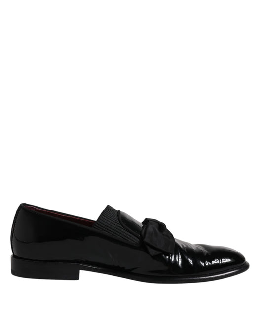 Mocassins en cuir noir Dolce &amp; Gabbana pour hommes