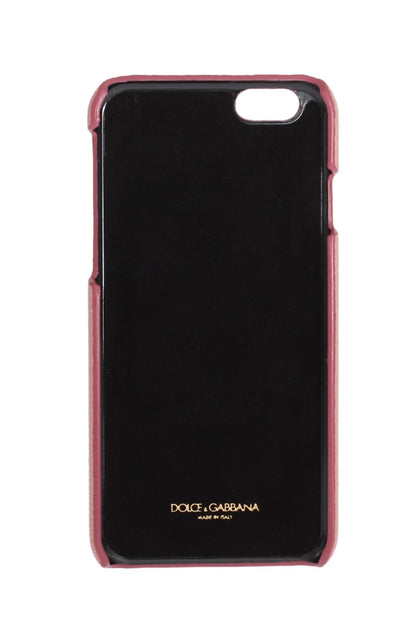 Coque iPhone en cuir rose Dolce &amp; Gabbana Chic avec cristaux