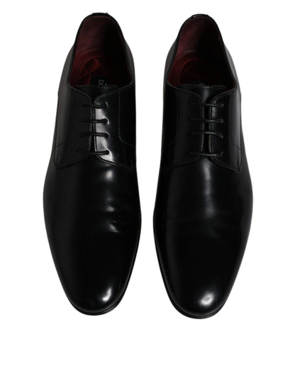 Chaussures Derby habillées à lacets en cuir noir Dolce &amp; Gabbana pour homme