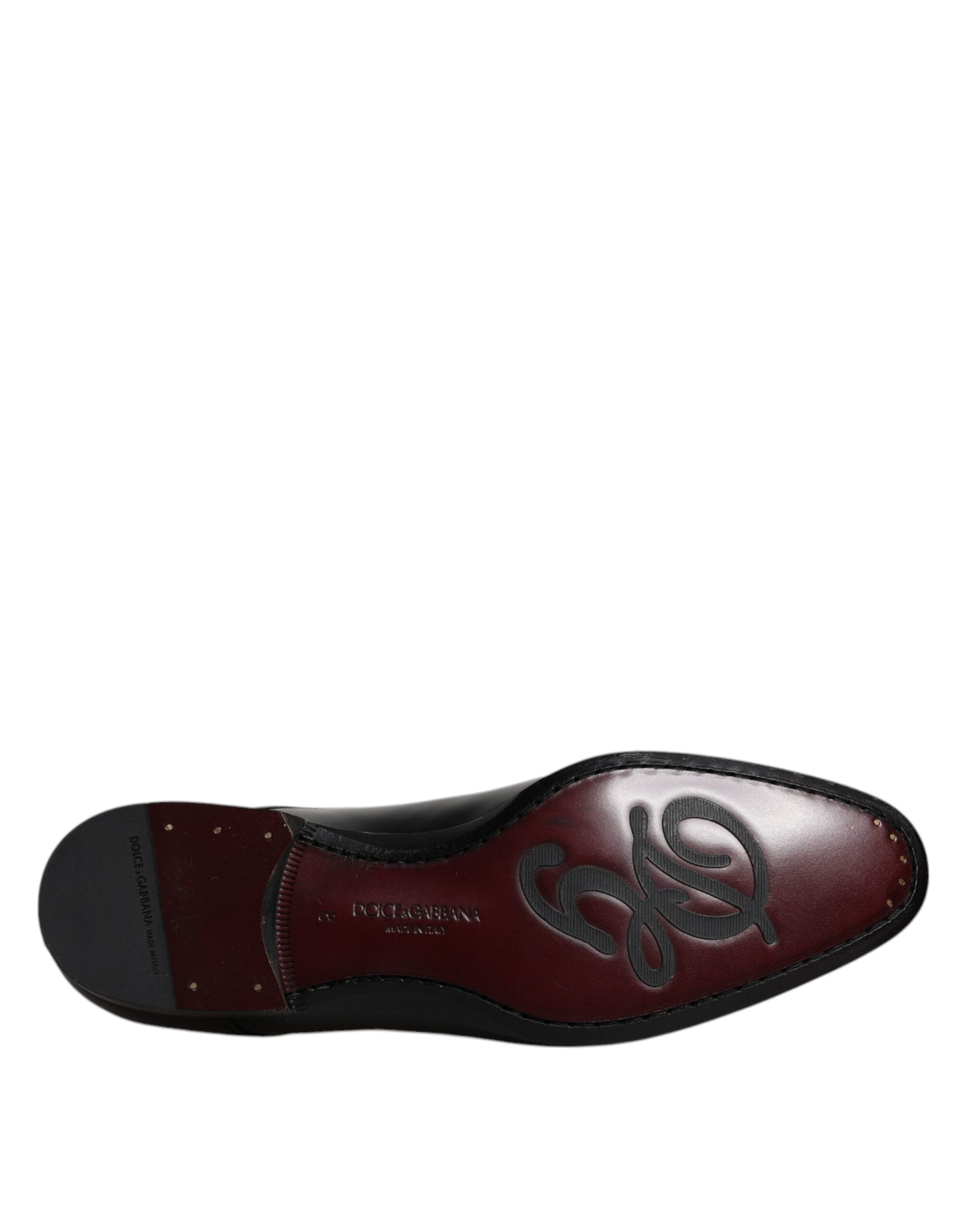 Chaussures Derby habillées à lacets en cuir noir Dolce &amp; Gabbana pour homme