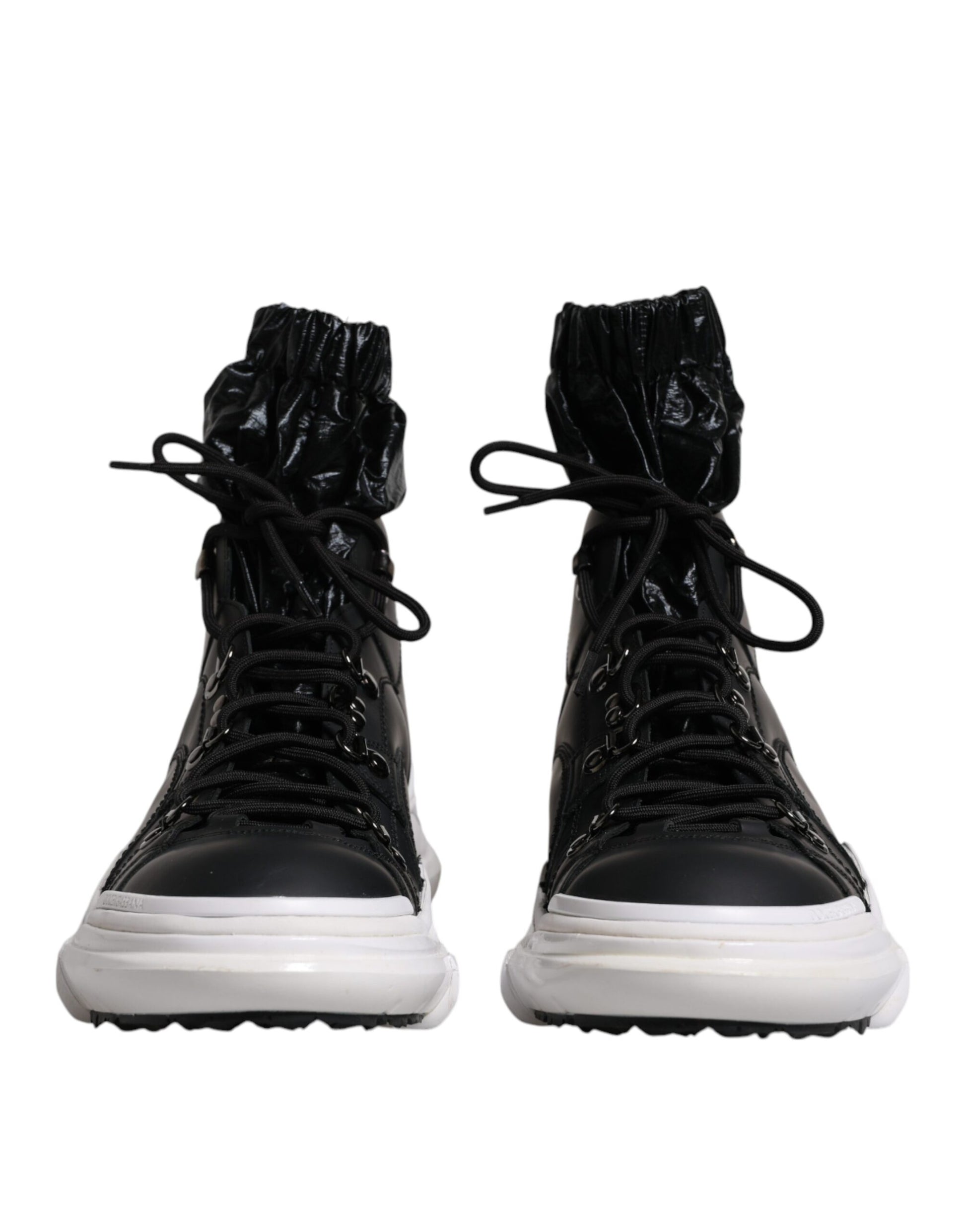 Dolce & Gabbana Black Nylon Galileo High Top Sneakers Shoes by Dolce & Gabbana
