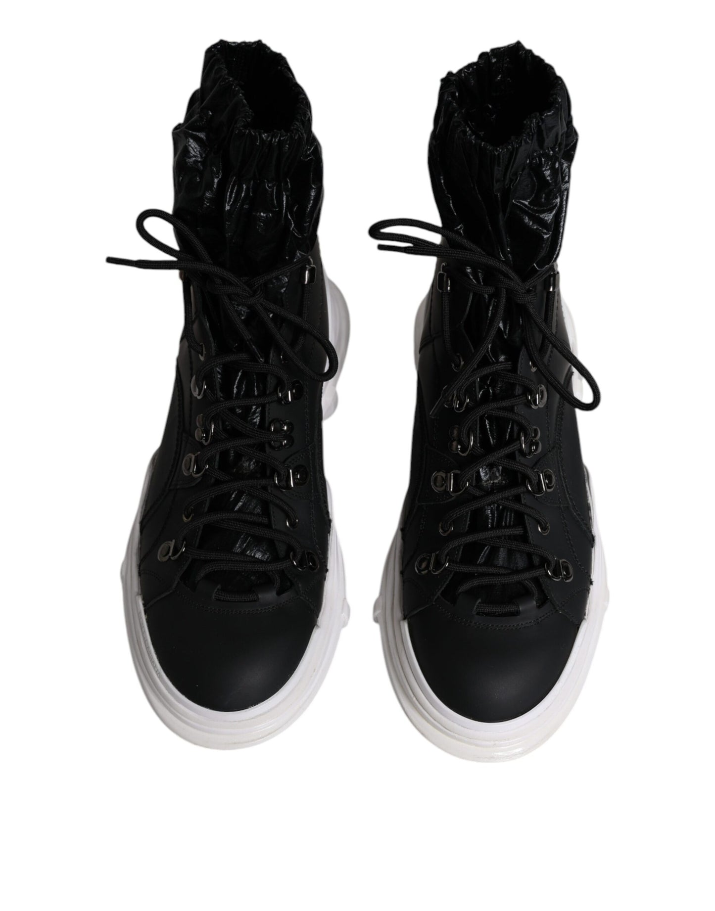 Dolce & Gabbana Black Nylon Galileo High Top Sneakers Shoes by Dolce & Gabbana
