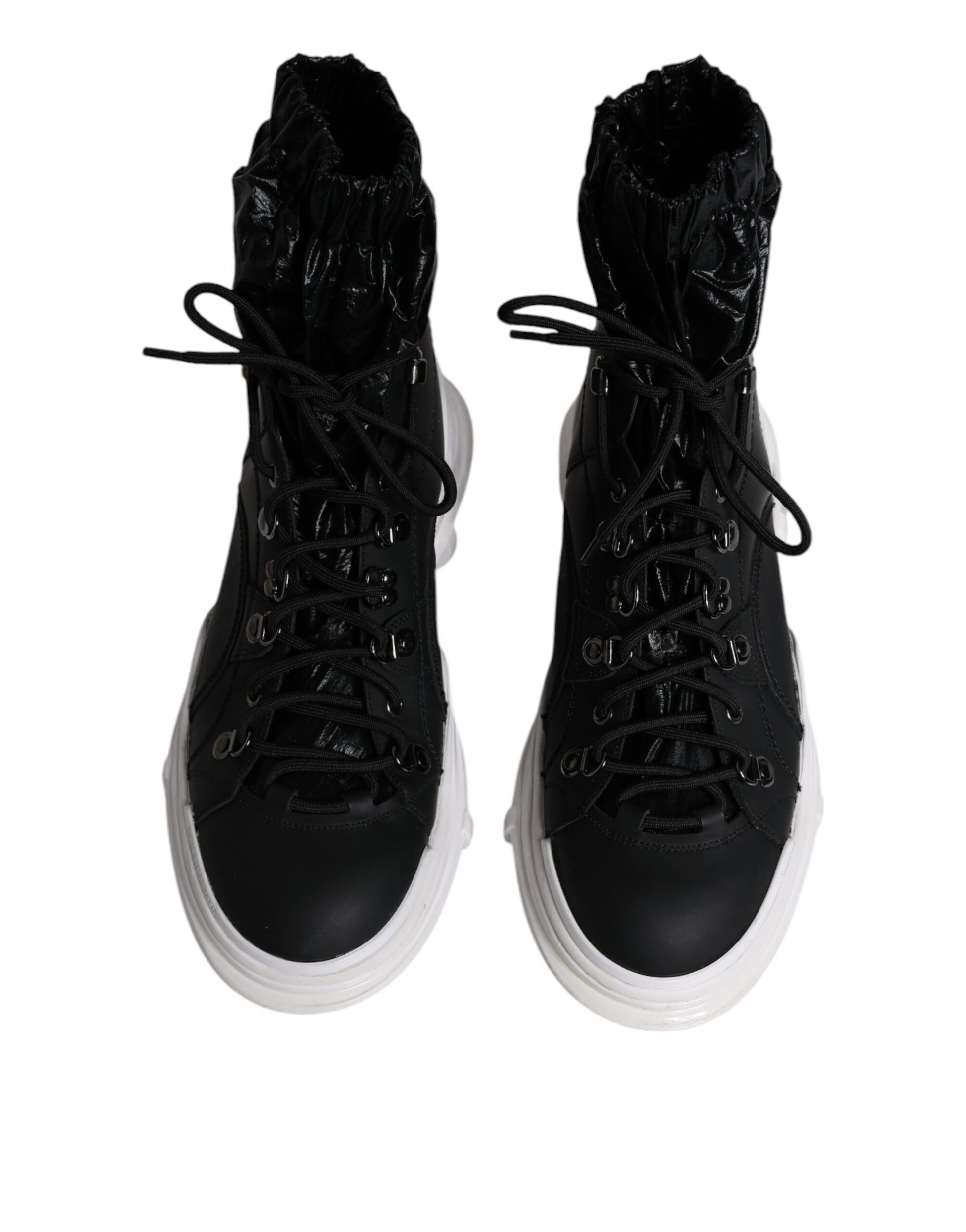 Dolce & Gabbana Black Nylon Galileo High Top Sneakers Shoes by Dolce & Gabbana