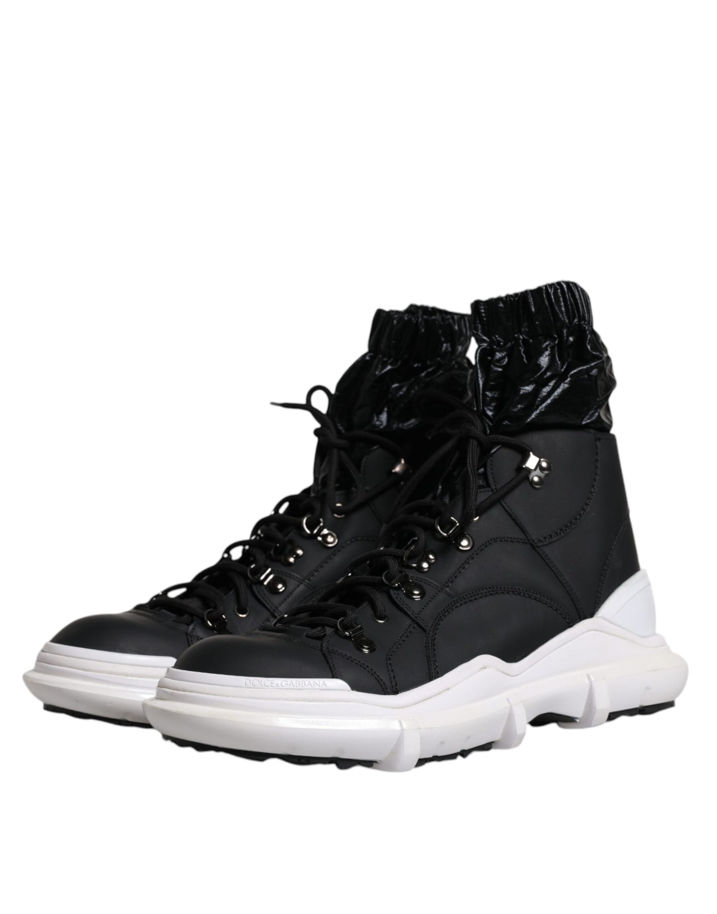 Dolce & Gabbana Black Nylon Galileo High Top Sneakers Shoes by Dolce & Gabbana