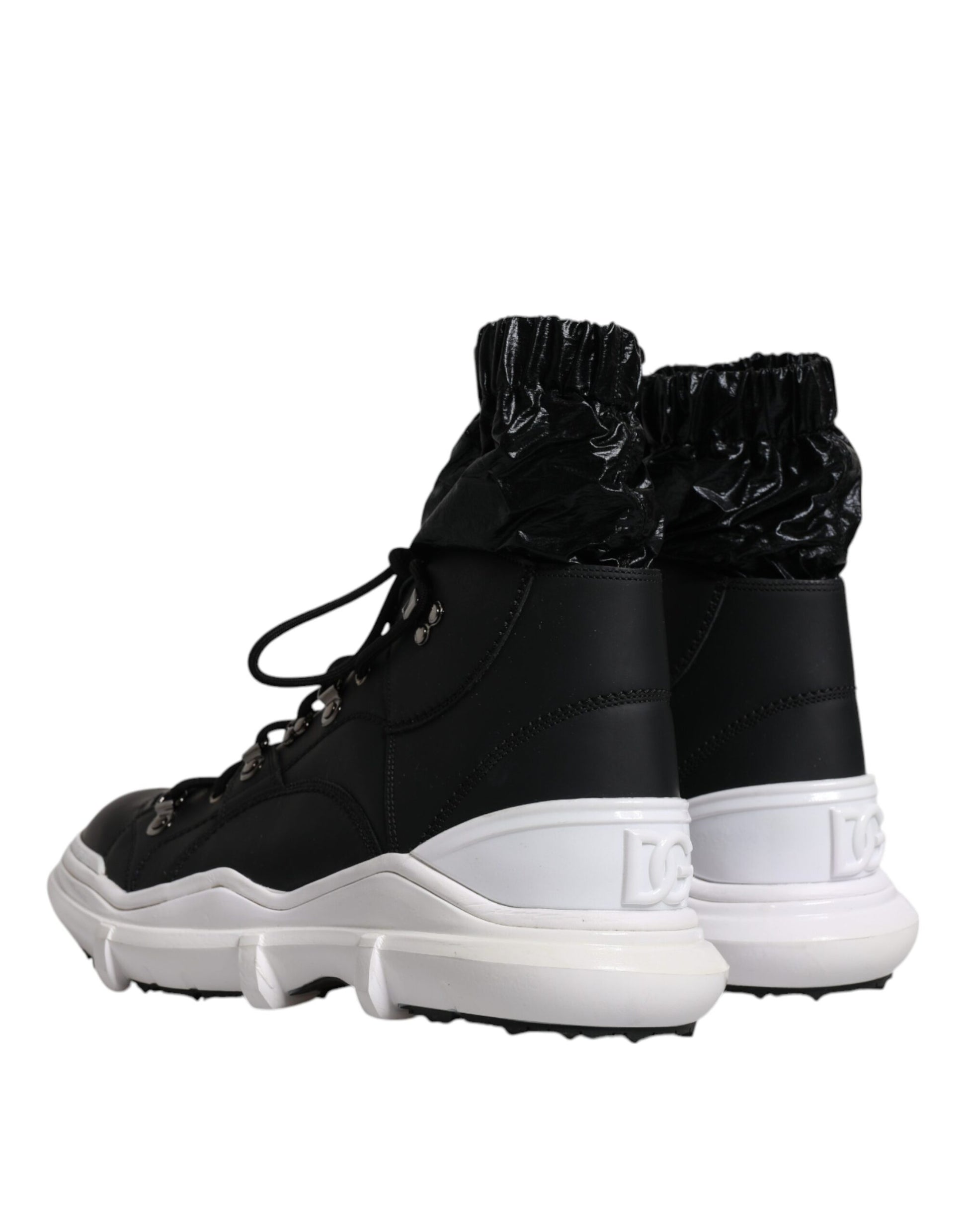 Dolce & Gabbana Black Nylon Galileo High Top Sneakers Shoes by Dolce & Gabbana