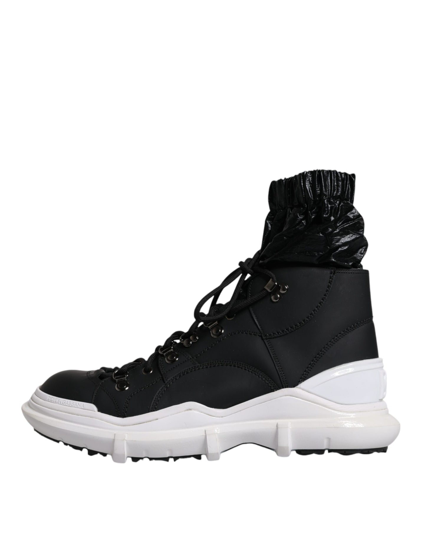 Dolce & Gabbana Black Nylon Galileo High Top Sneakers Shoes by Dolce & Gabbana