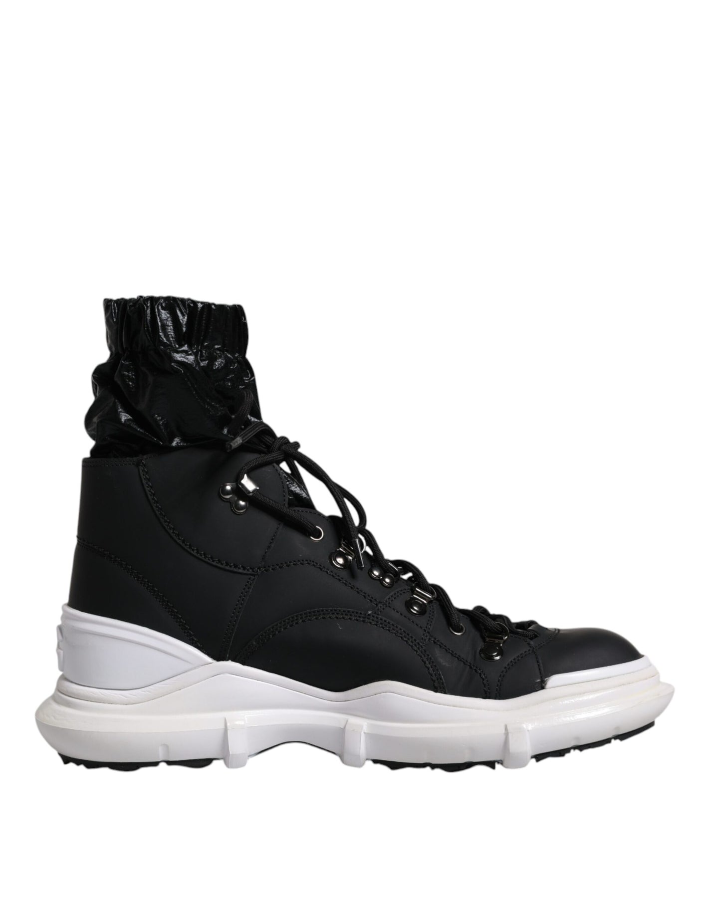 Dolce & Gabbana Black Nylon Galileo High Top Sneakers Shoes by Dolce & Gabbana