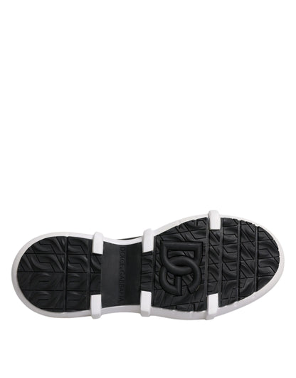 Dolce & Gabbana Black Nylon Galileo High Top Sneakers Shoes by Dolce & Gabbana