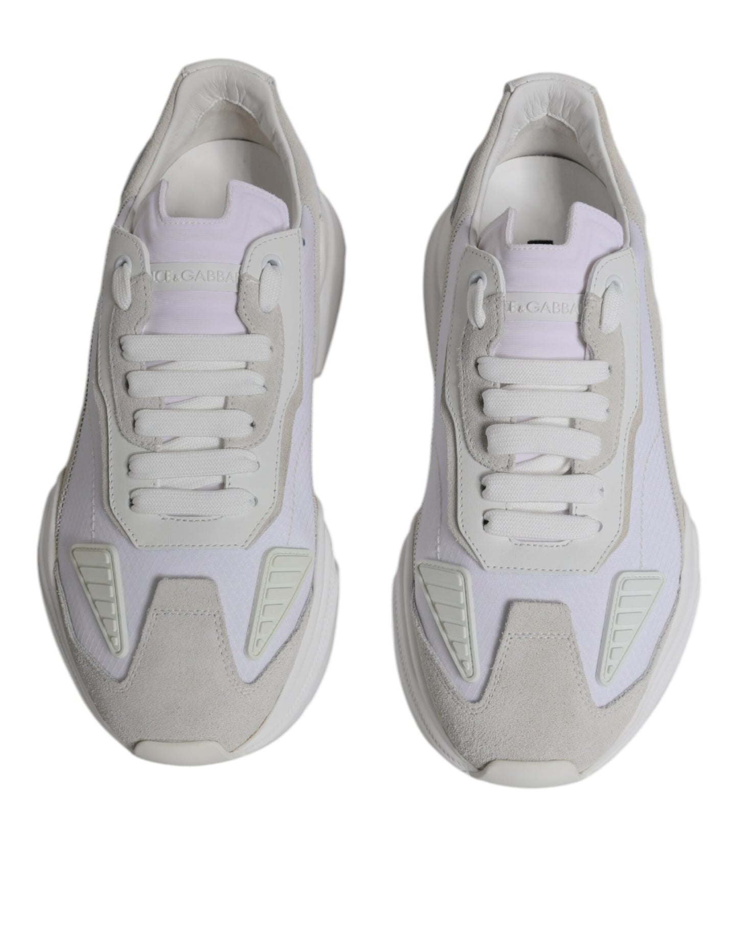 Dolce & Gabbana White Leather Daymaster Low Top Sneakers Shoes by Dolce & Gabbana