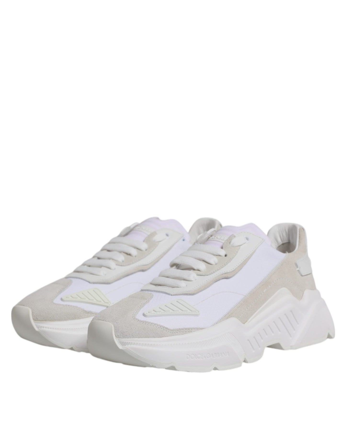 Dolce & Gabbana White Leather Daymaster Low Top Sneakers Shoes by Dolce & Gabbana
