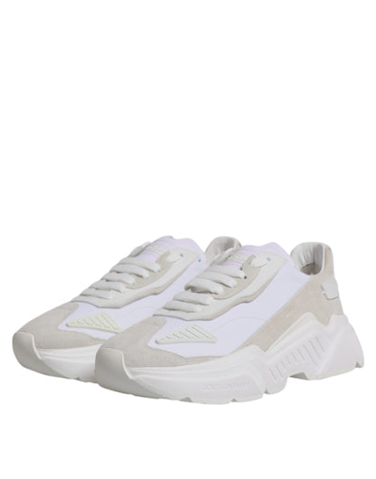 Dolce & Gabbana White Leather Daymaster Low Top Sneakers Shoes by Dolce & Gabbana