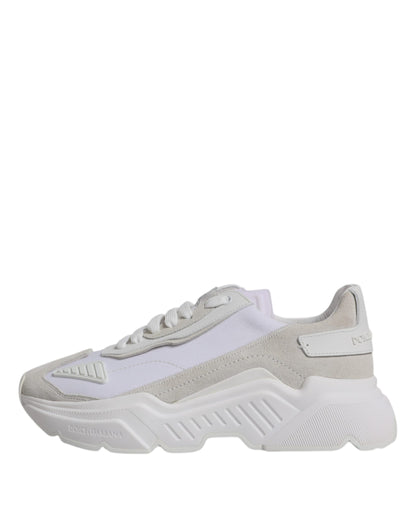 Dolce & Gabbana White Leather Daymaster Low Top Sneakers Shoes by Dolce & Gabbana