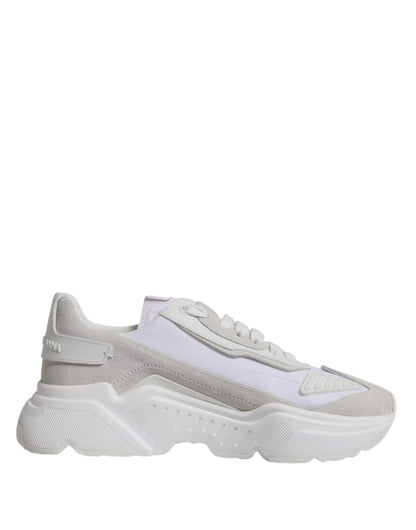 Dolce & Gabbana White Leather Daymaster Low Top Sneakers Shoes by Dolce & Gabbana