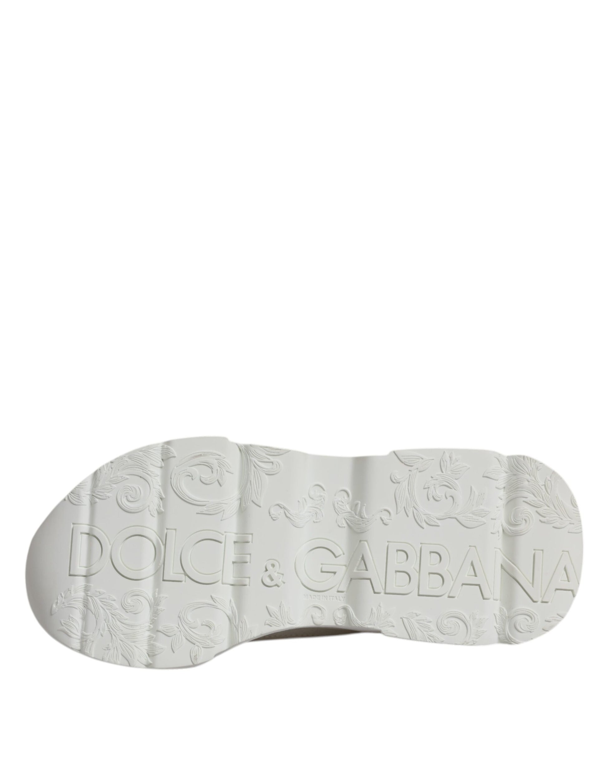Dolce & Gabbana White Leather Daymaster Low Top Sneakers Shoes by Dolce & Gabbana