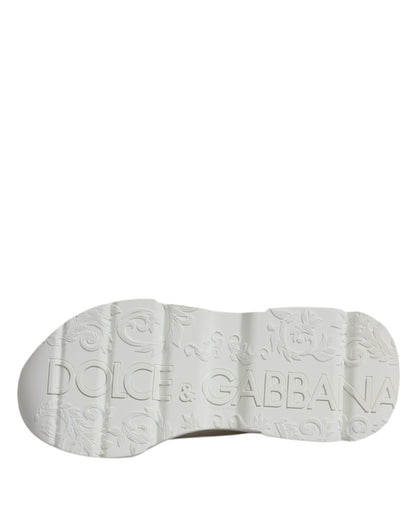 Dolce & Gabbana White Leather Daymaster Low Top Sneakers Shoes by Dolce & Gabbana