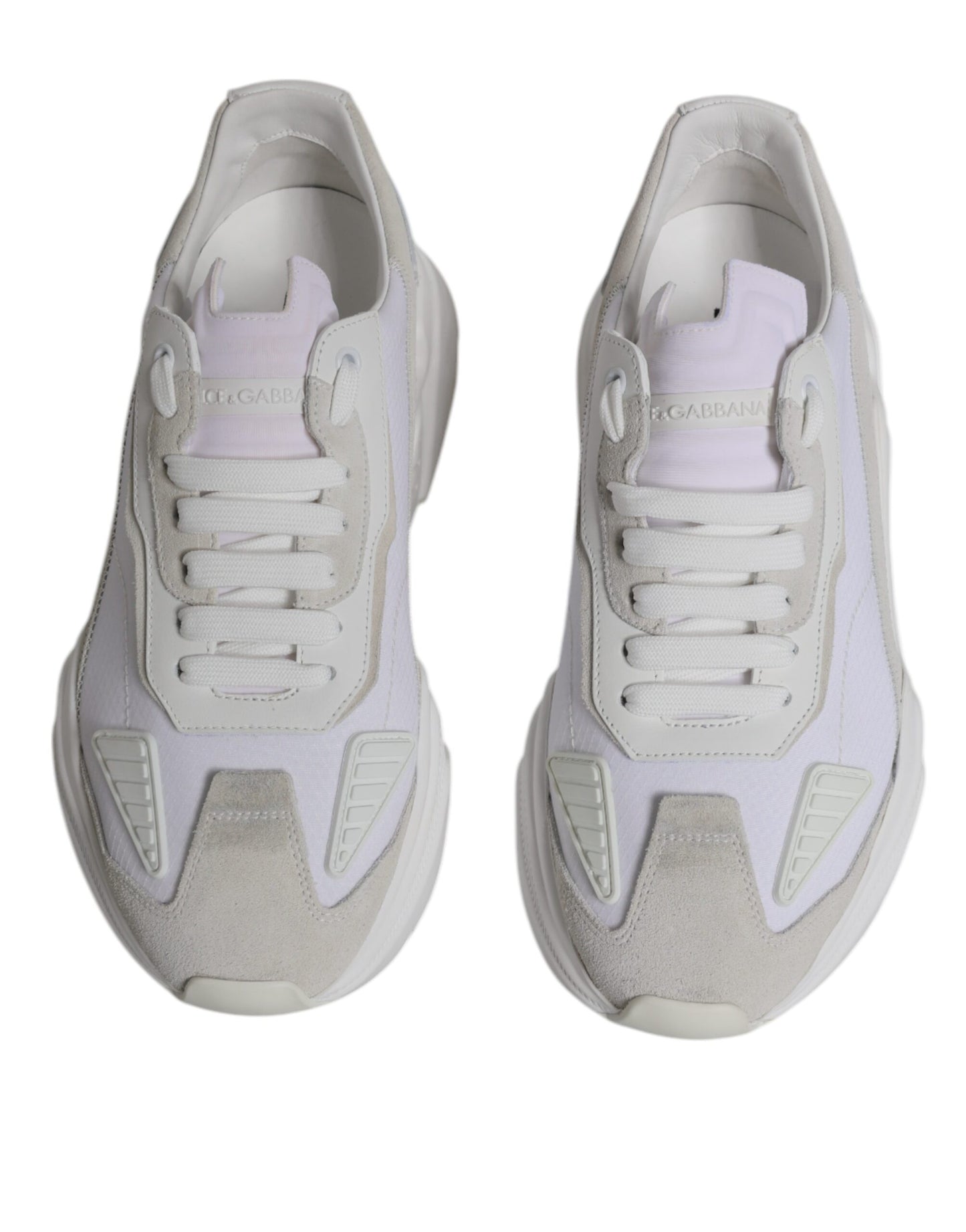Dolce & Gabbana White Leather Daymaster Low Top Sneakers Shoes by Dolce & Gabbana