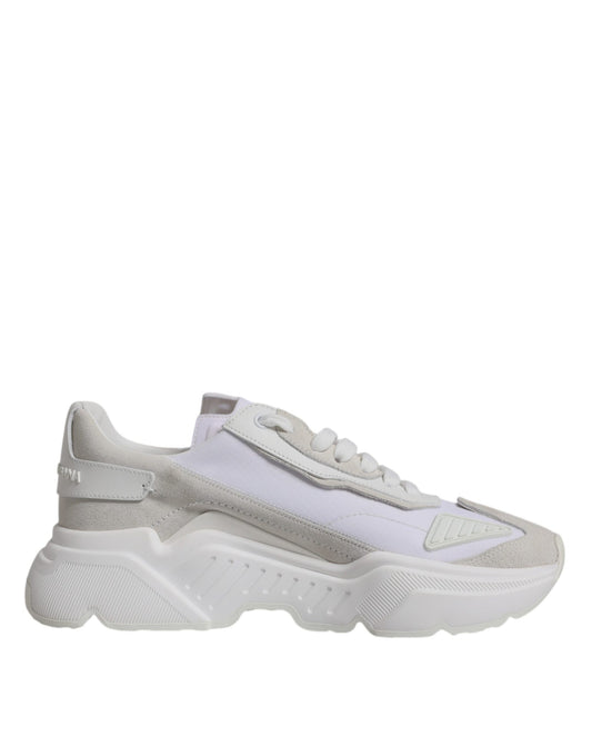 Dolce & Gabbana White Leather Daymaster Low Top Sneakers Shoes by Dolce & Gabbana