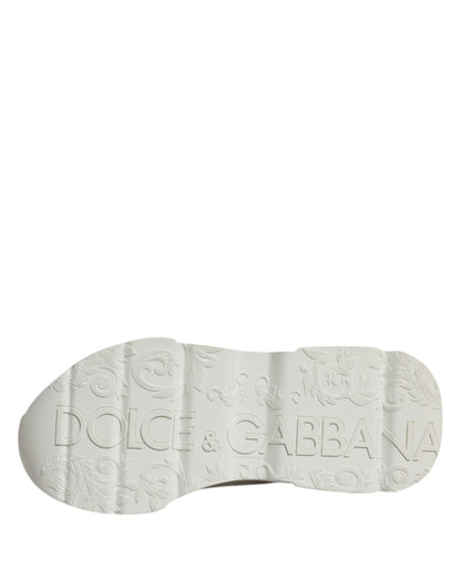 Dolce & Gabbana White Leather Daymaster Low Top Sneakers Shoes by Dolce & Gabbana