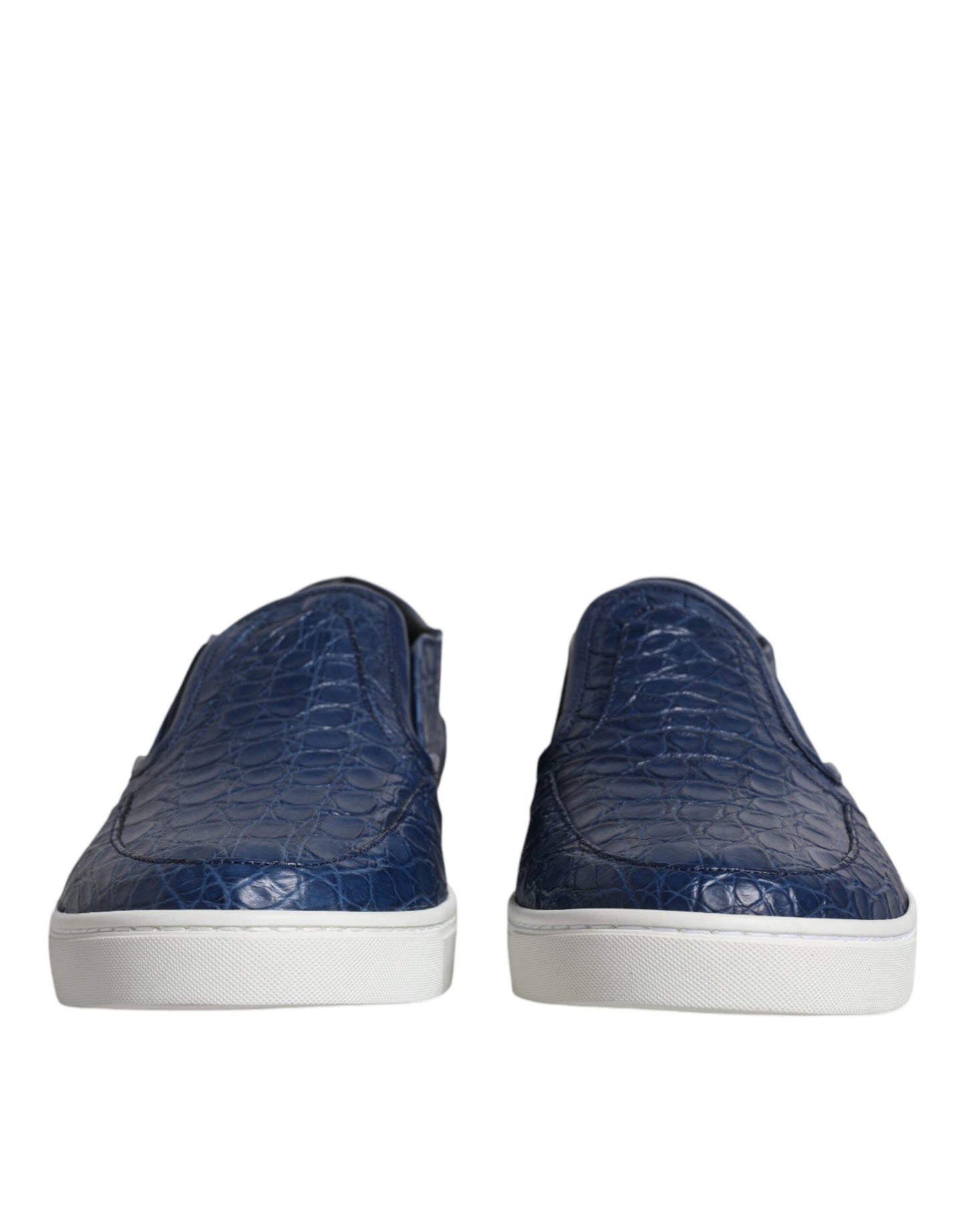 Dolce & Gabbana Blue Croc Exotic Leather Men Sneakers Shoes by Dolce & Gabbana