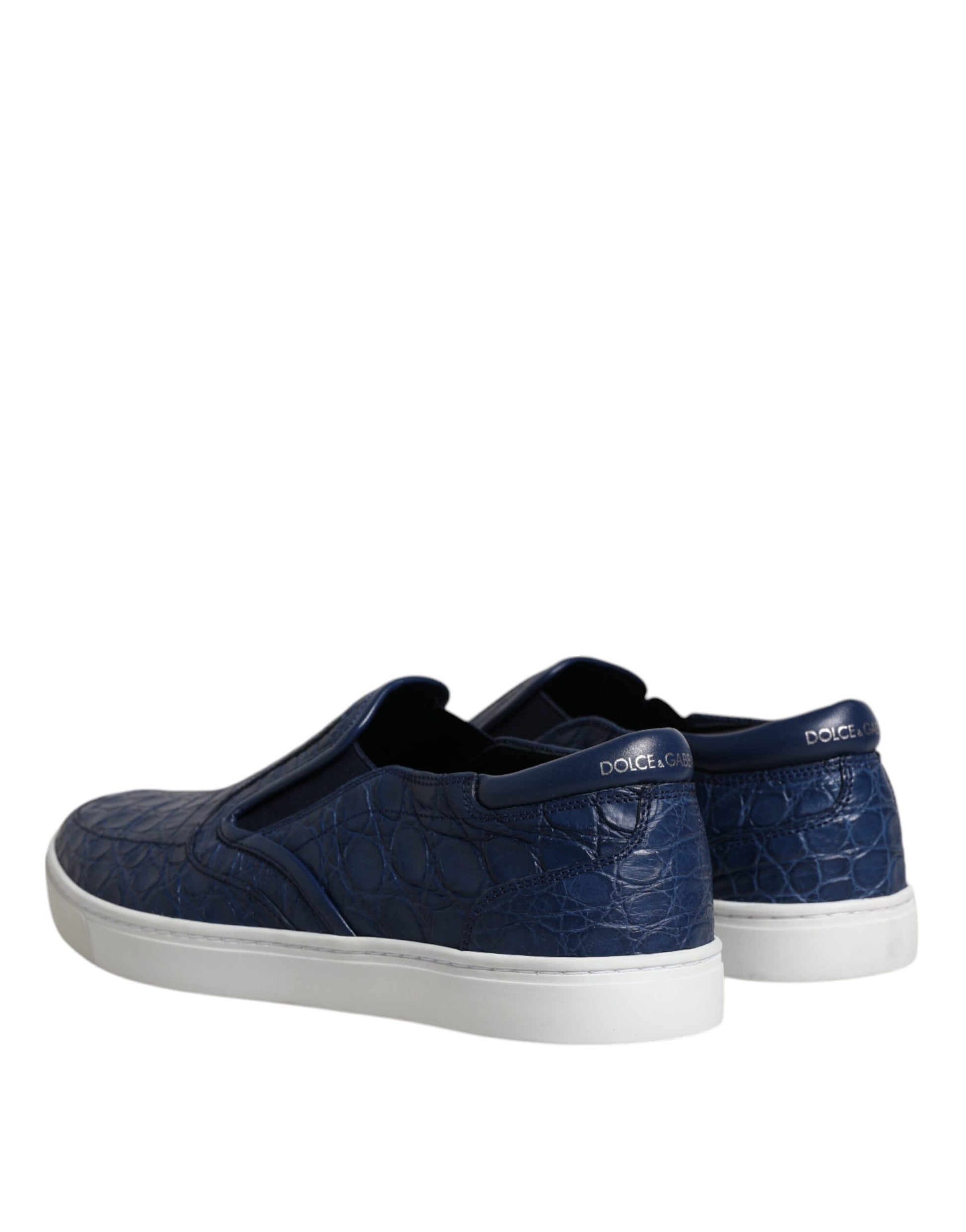 Dolce & Gabbana Blue Croc Exotic Leather Men Sneakers Shoes by Dolce & Gabbana