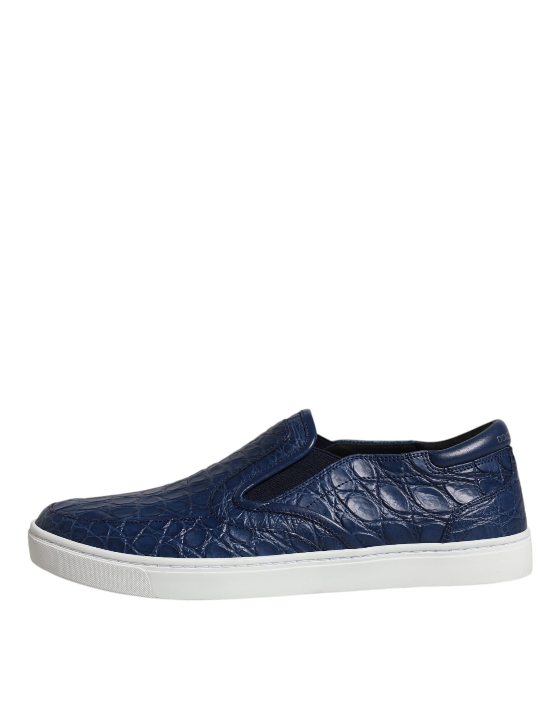 Dolce & Gabbana Blue Croc Exotic Leather Men Sneakers Shoes by Dolce & Gabbana