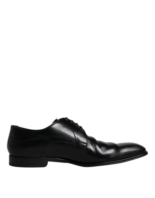 Chaussures habillées Derby en cuir noir Dolce &amp; Gabbana pour homme