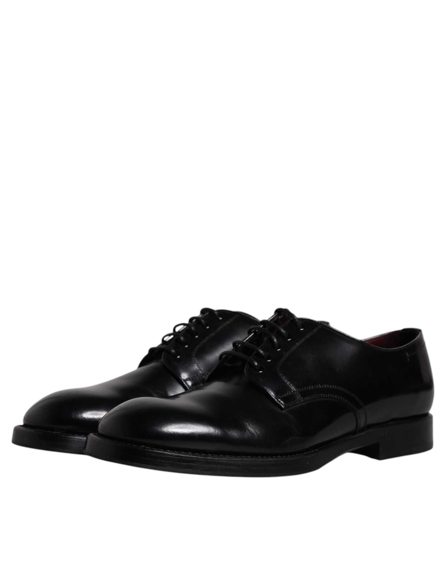 Chaussures Derby habillées à lacets en cuir noir Dolce &amp; Gabbana pour homme