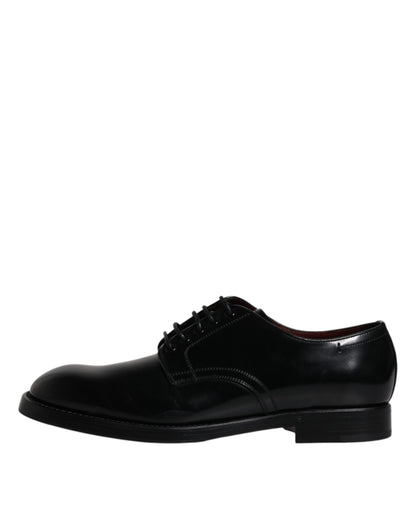 Chaussures Derby habillées à lacets en cuir noir Dolce &amp; Gabbana pour homme