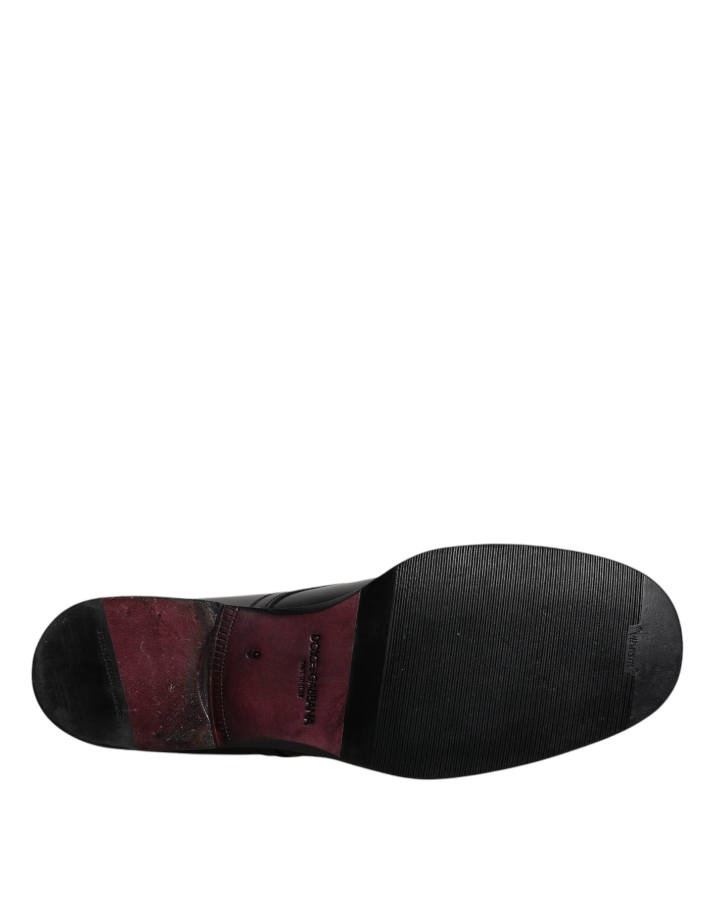 Chaussures Derby habillées à lacets en cuir noir Dolce &amp; Gabbana pour homme