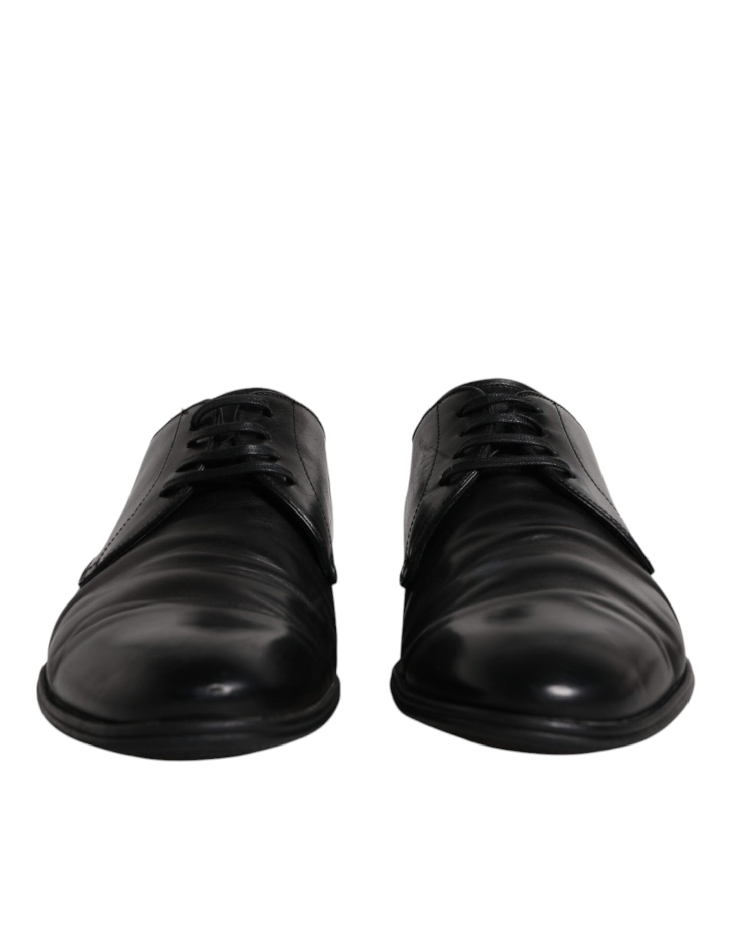 Chaussures Derby habillées à lacets en cuir noir Dolce &amp; Gabbana pour homme
