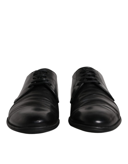Chaussures Derby habillées à lacets en cuir noir Dolce &amp; Gabbana pour homme