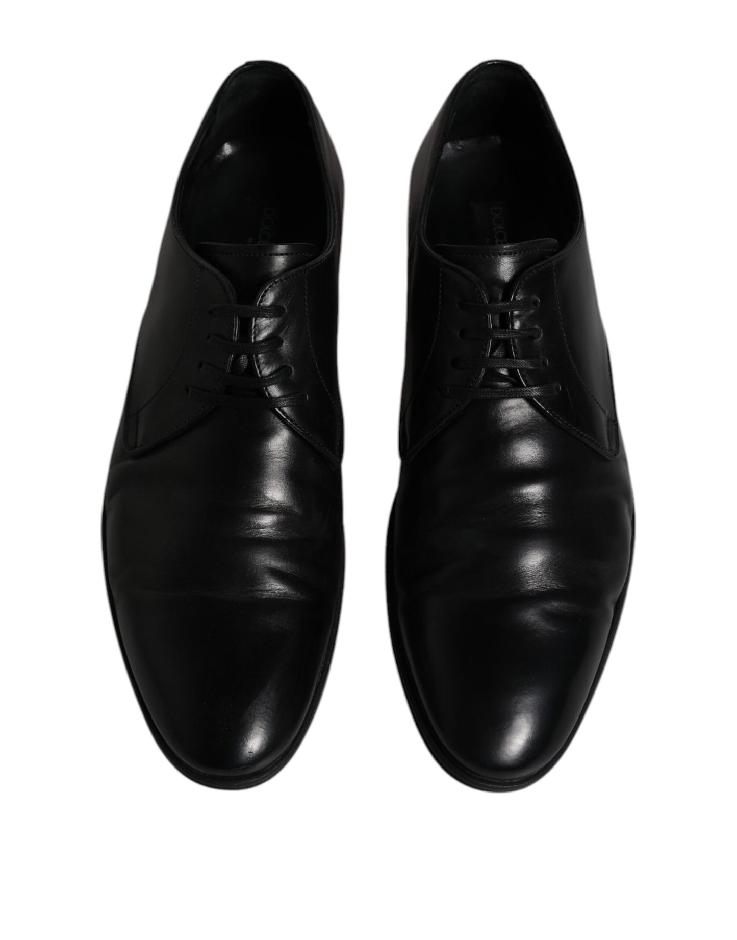 Chaussures Derby habillées à lacets en cuir noir Dolce &amp; Gabbana pour homme