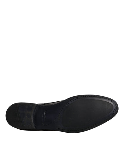 Chaussures Derby habillées à lacets en cuir noir Dolce &amp; Gabbana pour homme